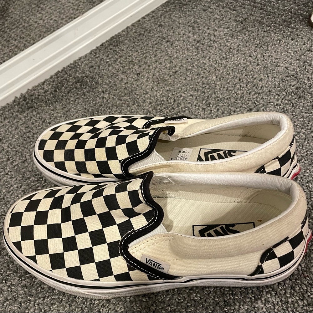 checkered vans slip ons